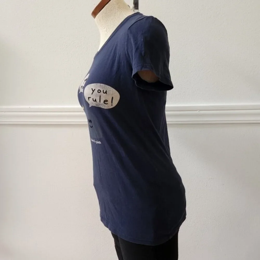 David & Goliath 'you rock, you rule' pun t shirt. Size M